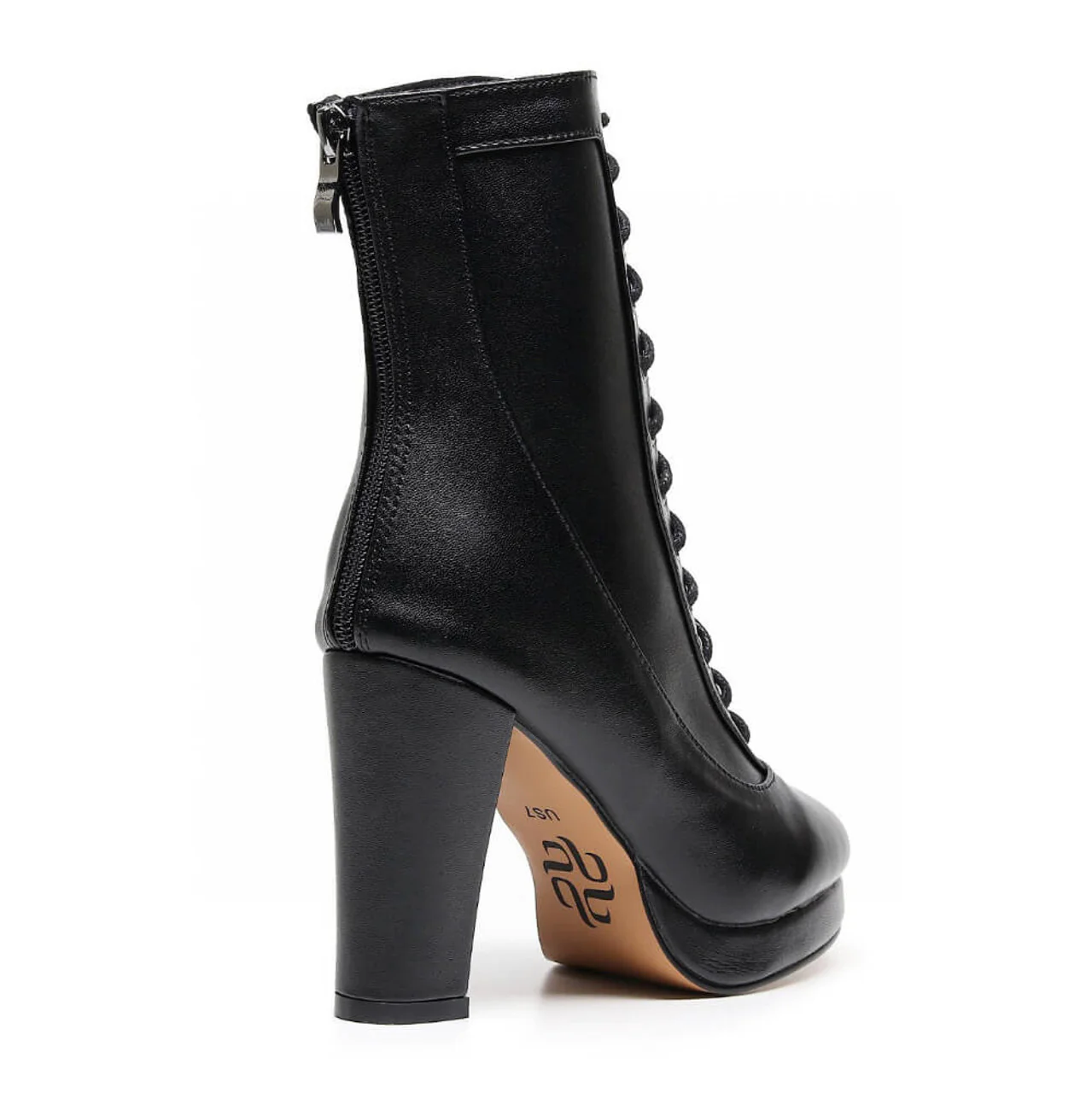 Aadijay - Tan Vegan Lace Up Platform Boot (Street Sole) - Image 3