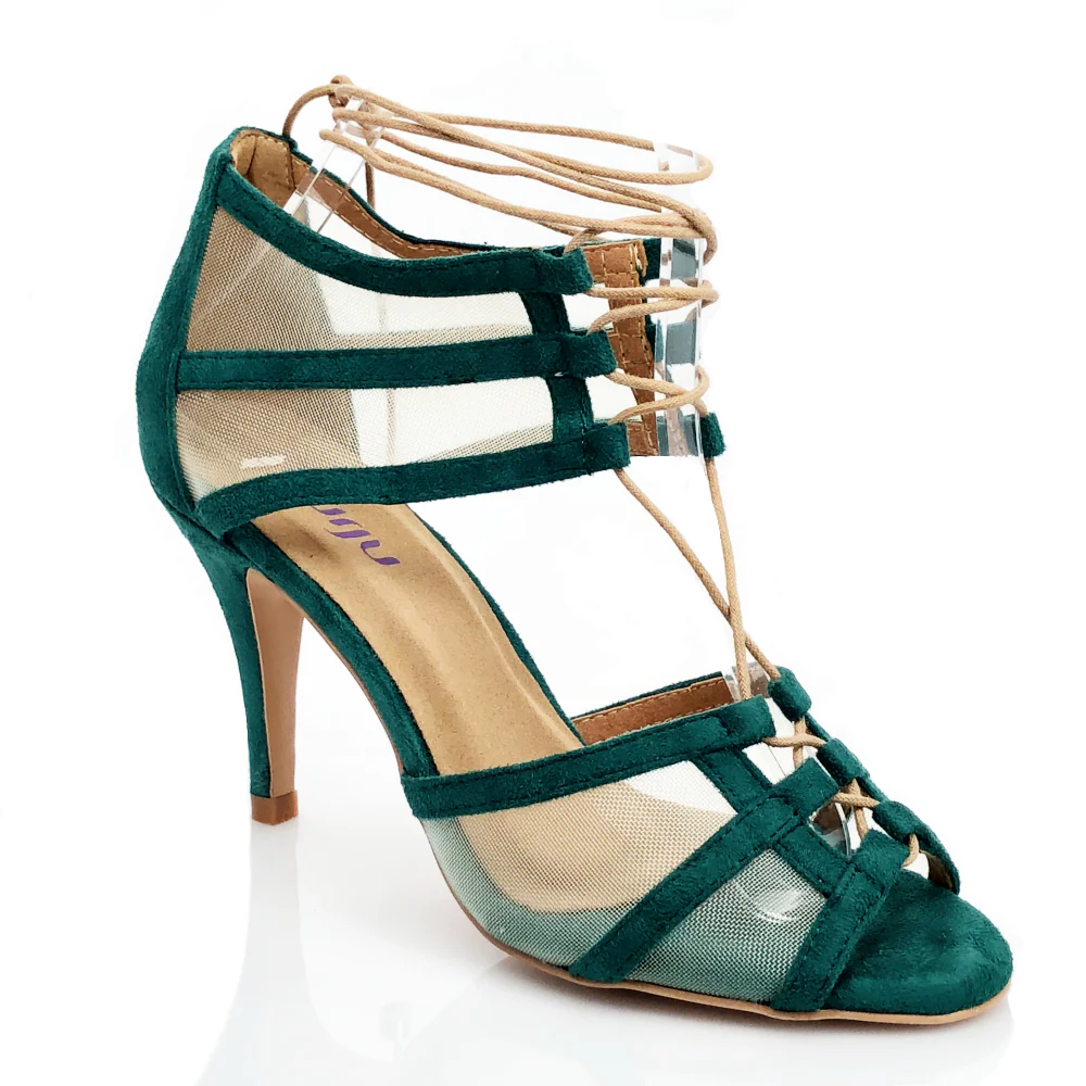 Aleeya - Adjustable Suede and Mesh Dress and Dance Sandal (Street Sole) - Image 4