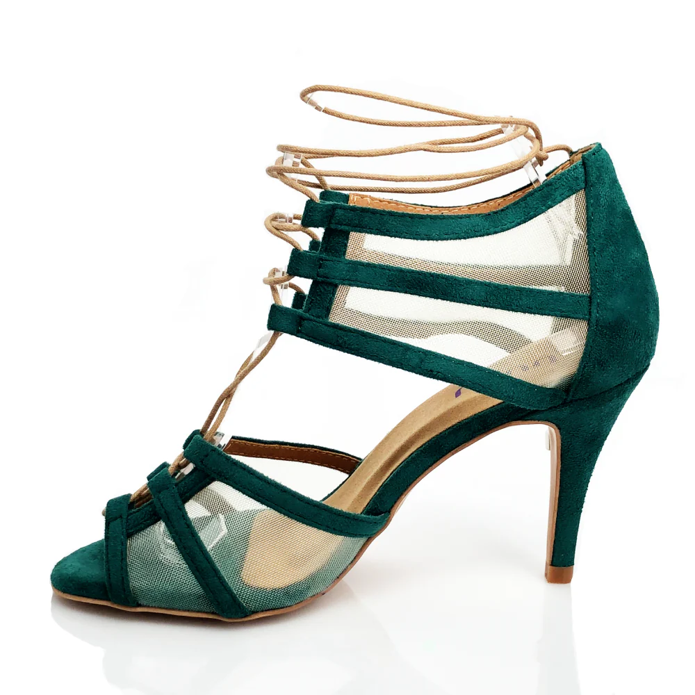 Aleeya - Adjustable Suede and Mesh Dress and Dance Sandal (Street Sole) - Image 6