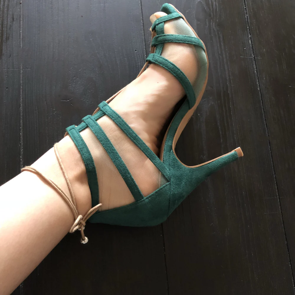 Aleeya - Adjustable Suede and Mesh Dress and Dance Sandal (Street Sole) - Image 7