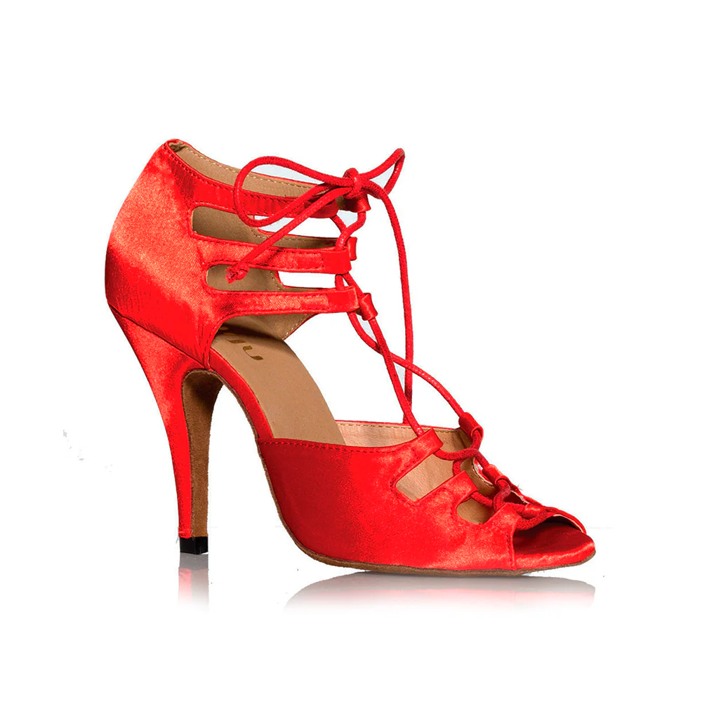 Alemana - Adjustable Width Lace Up Latin Dance Shoes (Suede Sole) - Image 4