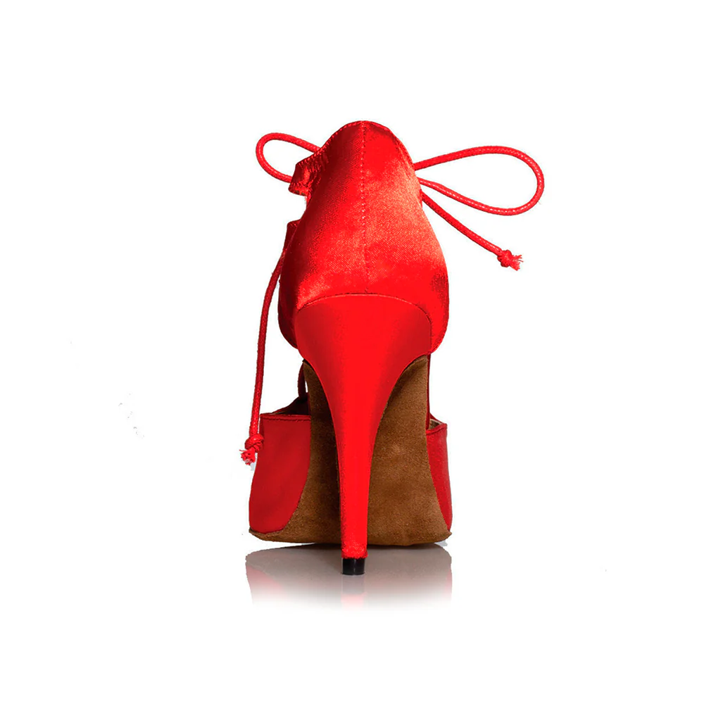Alemana - Adjustable Width Lace Up Latin Dance Shoes (Suede Sole) - Image 7