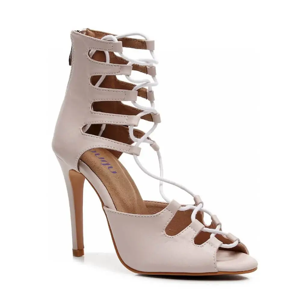 Amalia Adjustable Lace-Up Open-Toe Latin Dance Sandals (Street Sole)