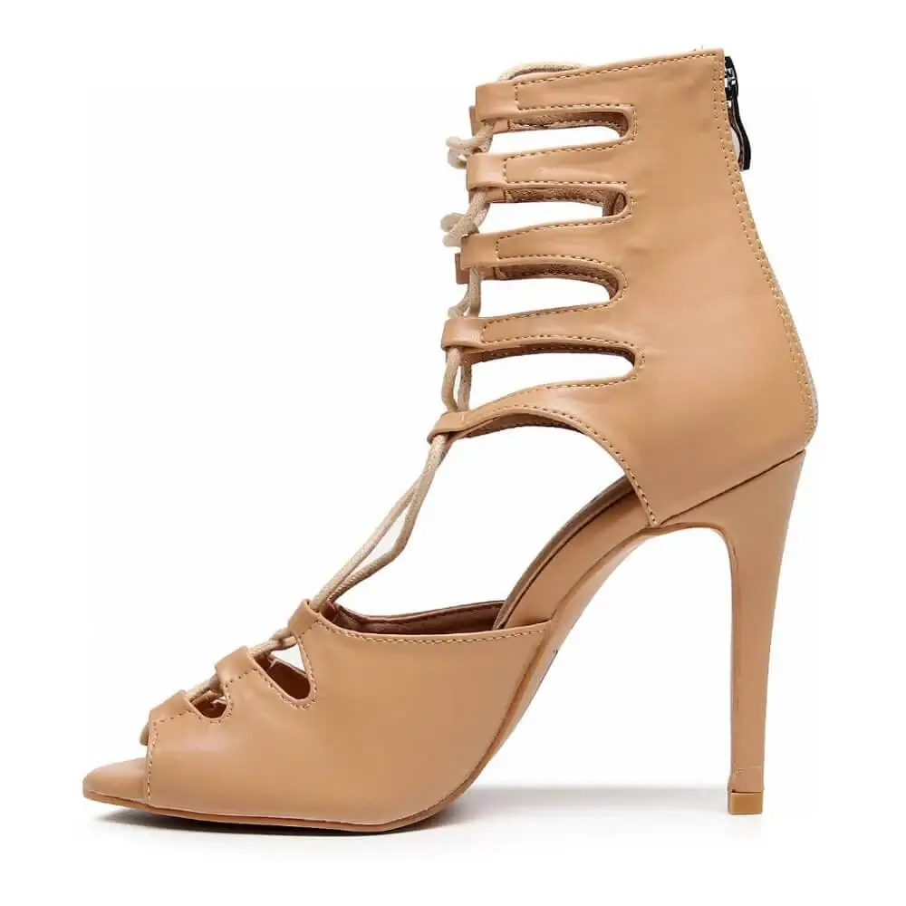 Amalia Adjustable Lace-Up Open-Toe Latin Dance Sandals (Street Sole) - Image 2