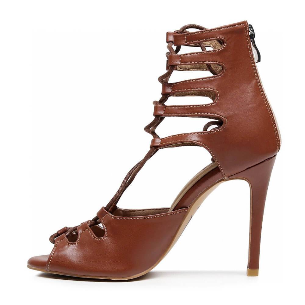 Amalia Adjustable Lace-Up Open-Toe Latin Dance Sandals (Street Sole) - Image 2
