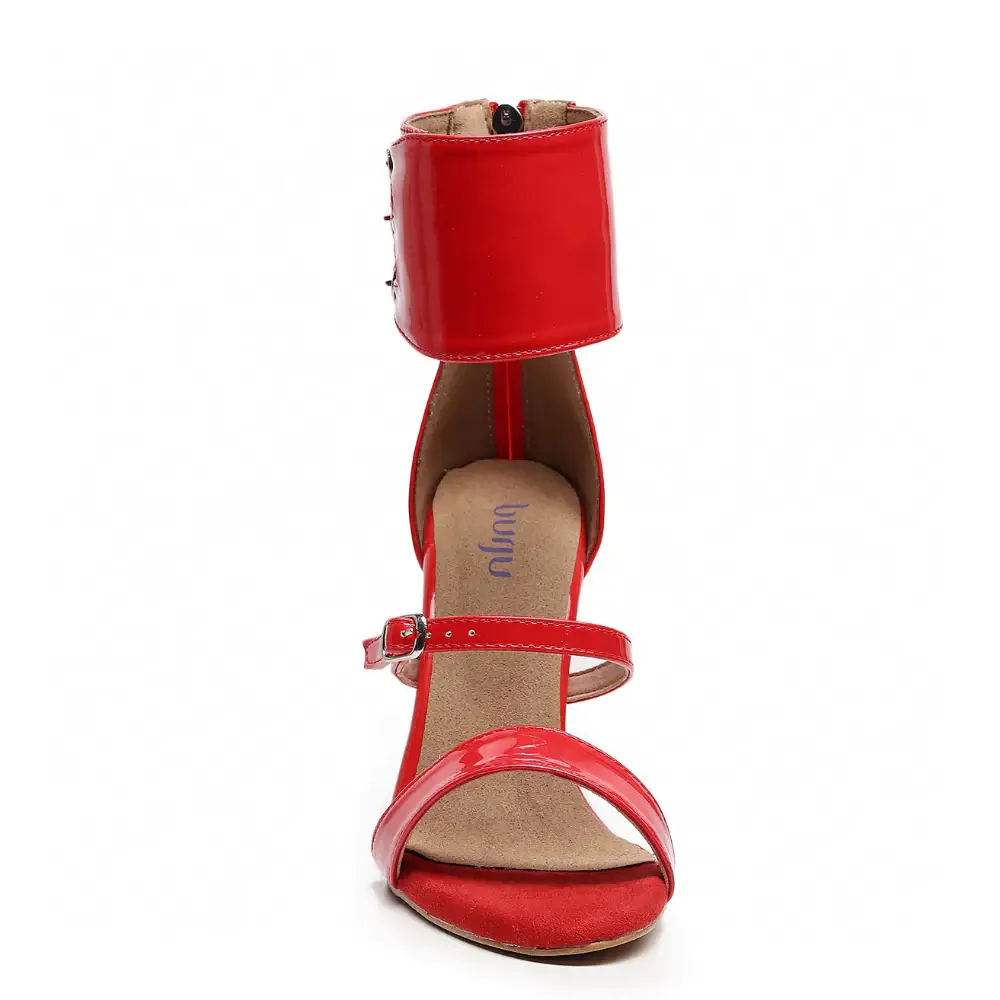 Amante - Thick Ankle Strap Patent Sandal Latin Dance Shoes (Street Sole) - Image 3