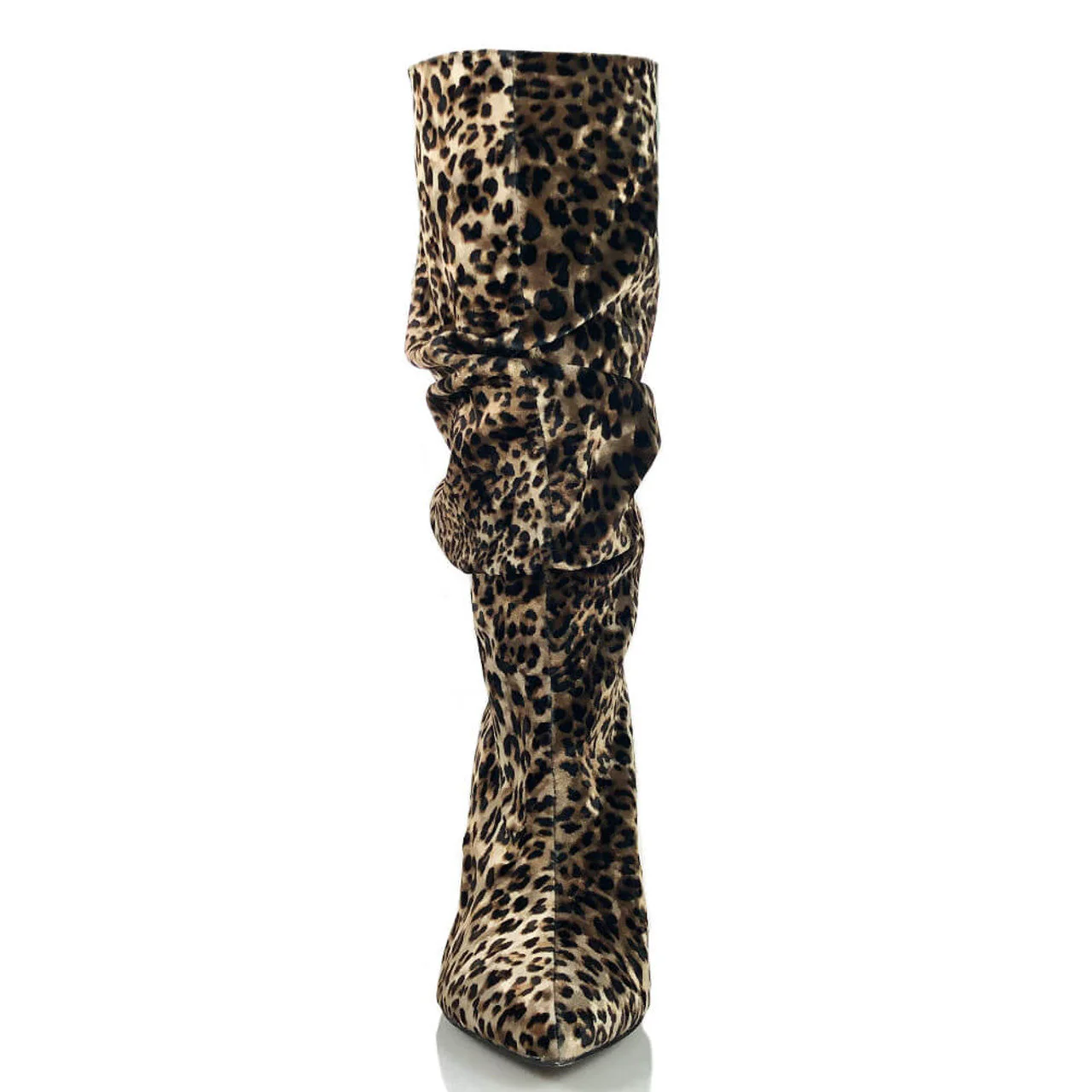 Bree - Closed Pointed Toe Ruched Mid Slouch Latin Dance Boots (Street Sole) - Image 4