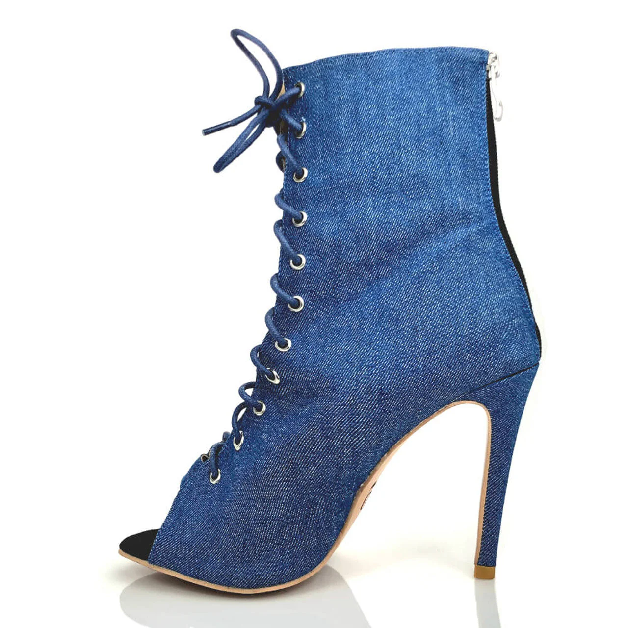 Deja Vu - Denim By Kiira Harper - Lace Up Latin Dance Boots (Street Sole) - Image 5