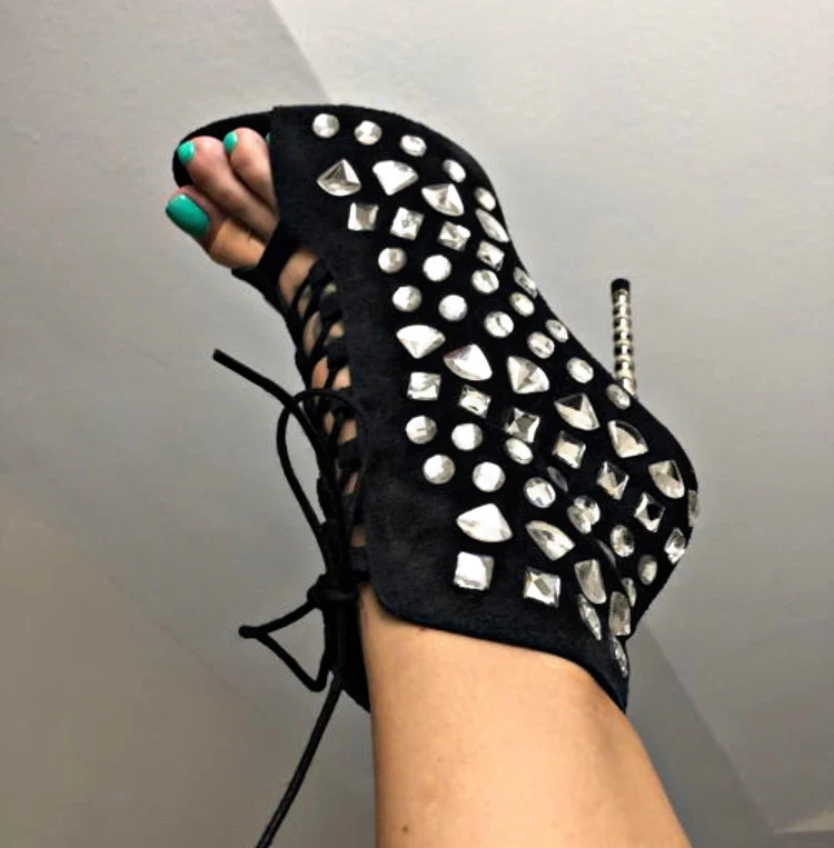 Diamantina Crystal Ankle Boots – Latin Dance Booties with Heels - Image 6