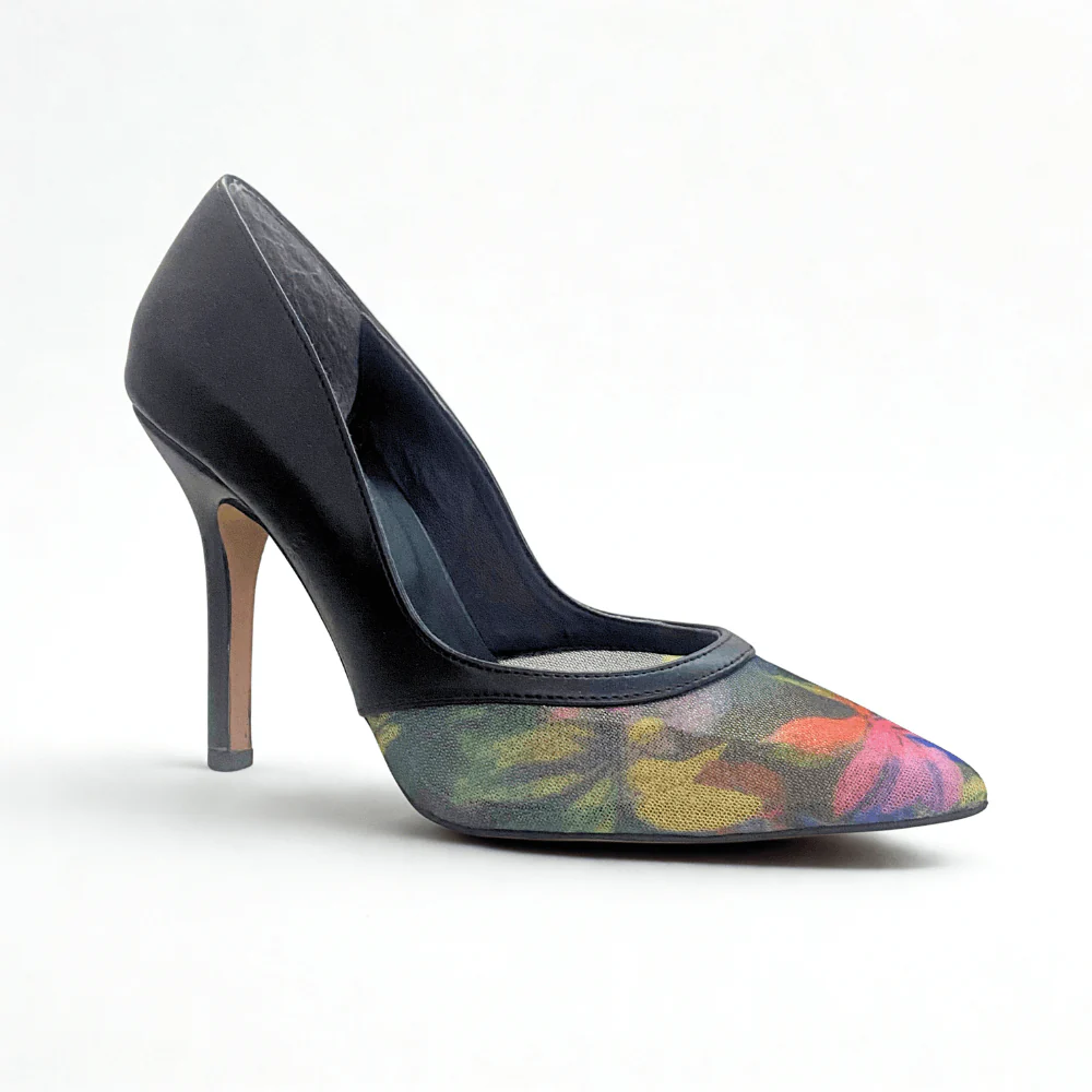 Fleur - Floral Mesh Pump Heels (Street Sole) - Image 2
