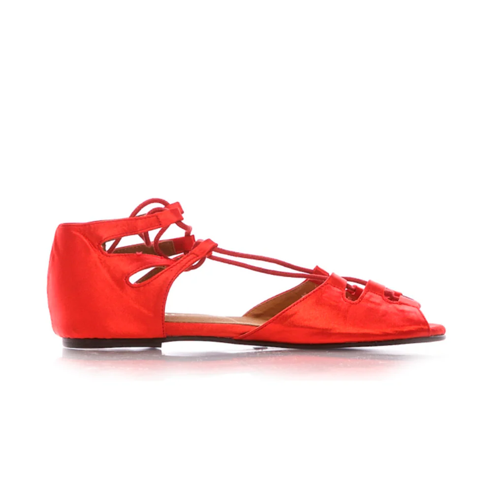 Legato - Adjustable Lace Up Flat Sandals (Street Sole) - Image 3