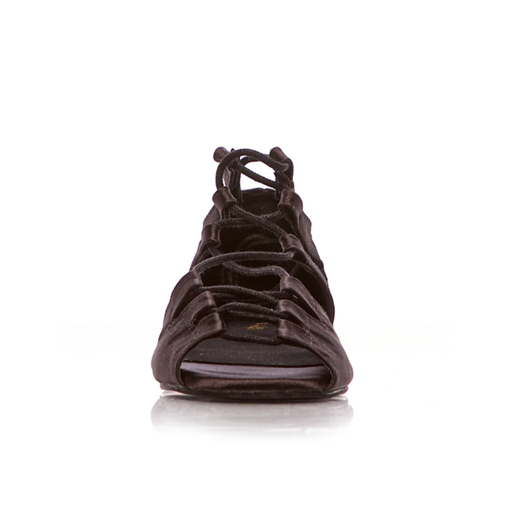 Legato - Adjustable Lace Up Flat Sandals (Street Sole) - Image 8