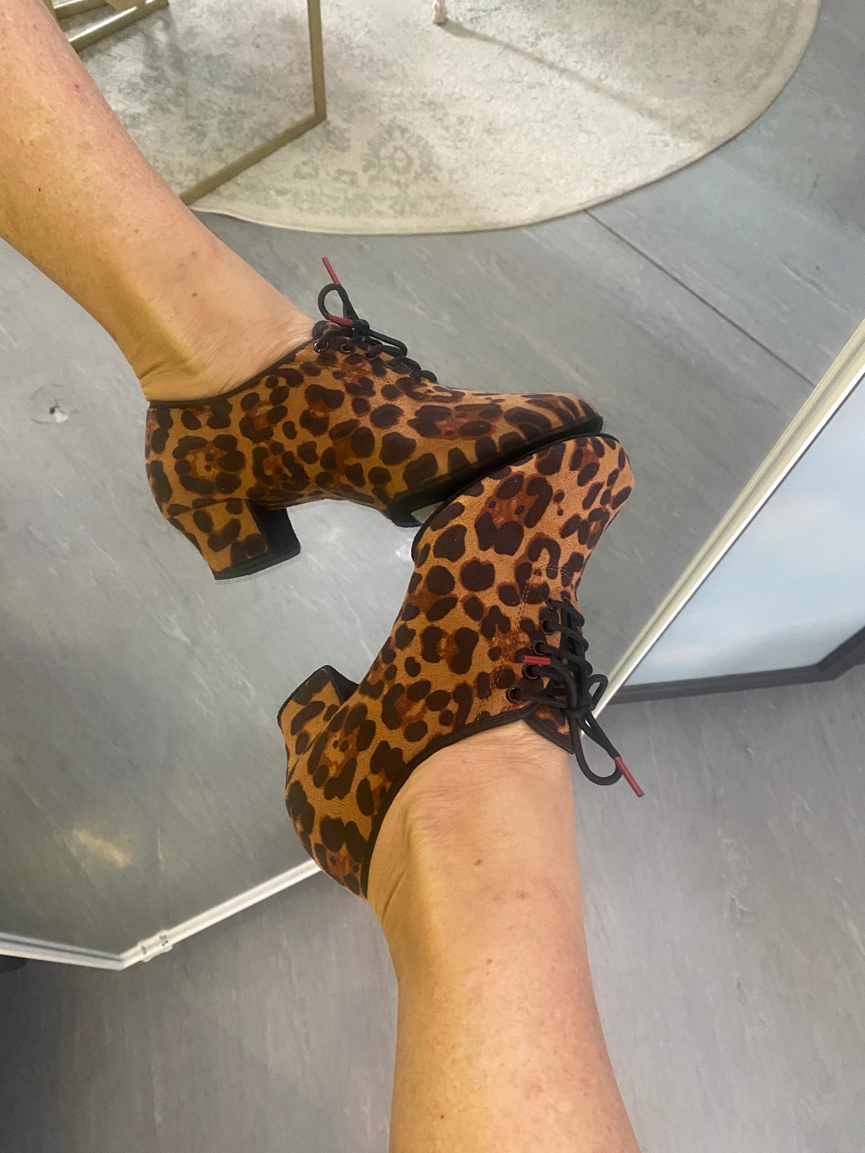 Flex Leopard Print Split Sole Practice Teacher Dance Shoes (Suede Sole) - Image 10