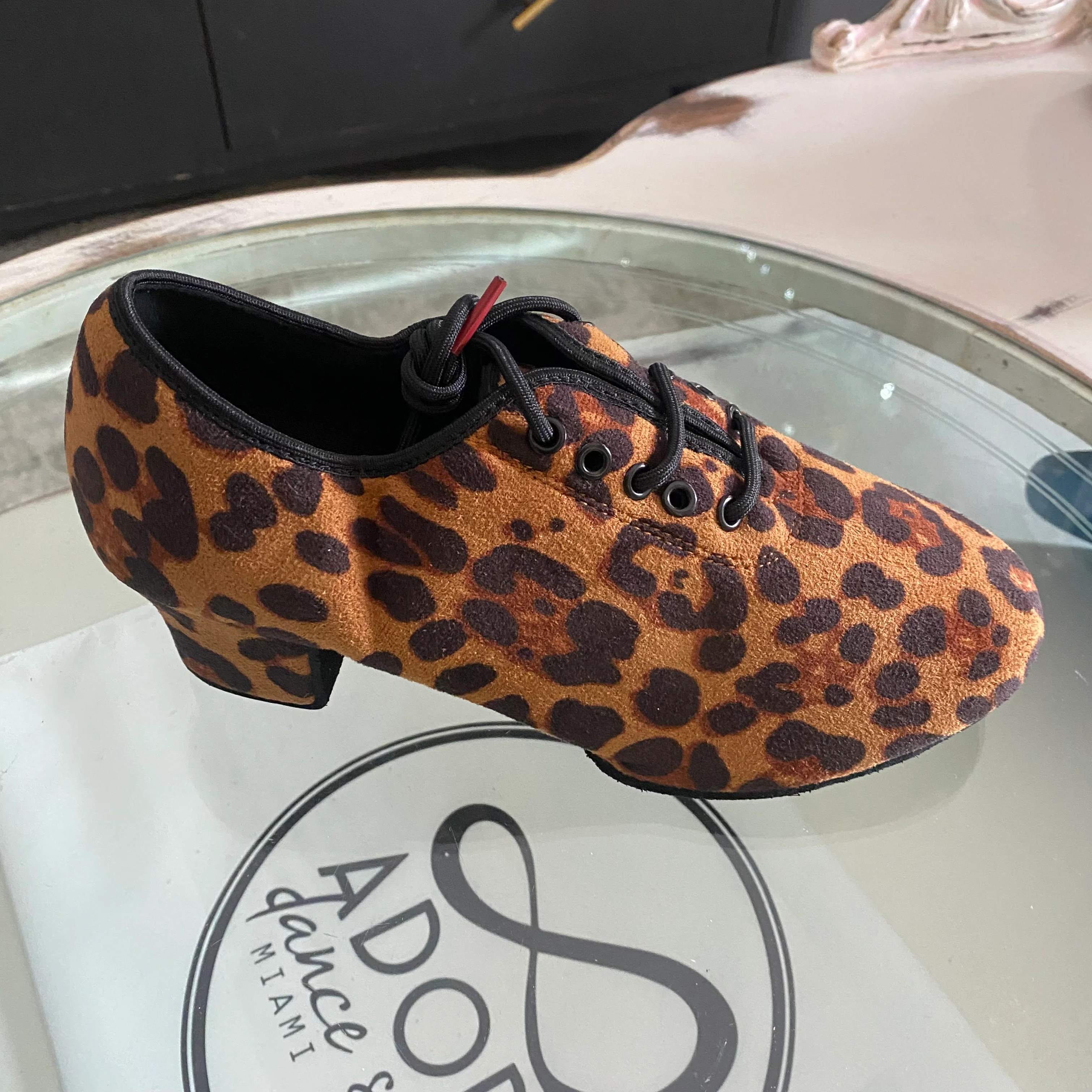 Flex Leopard Print Split Sole Practice Teacher Dance Shoes (Suede Sole) - Image 7