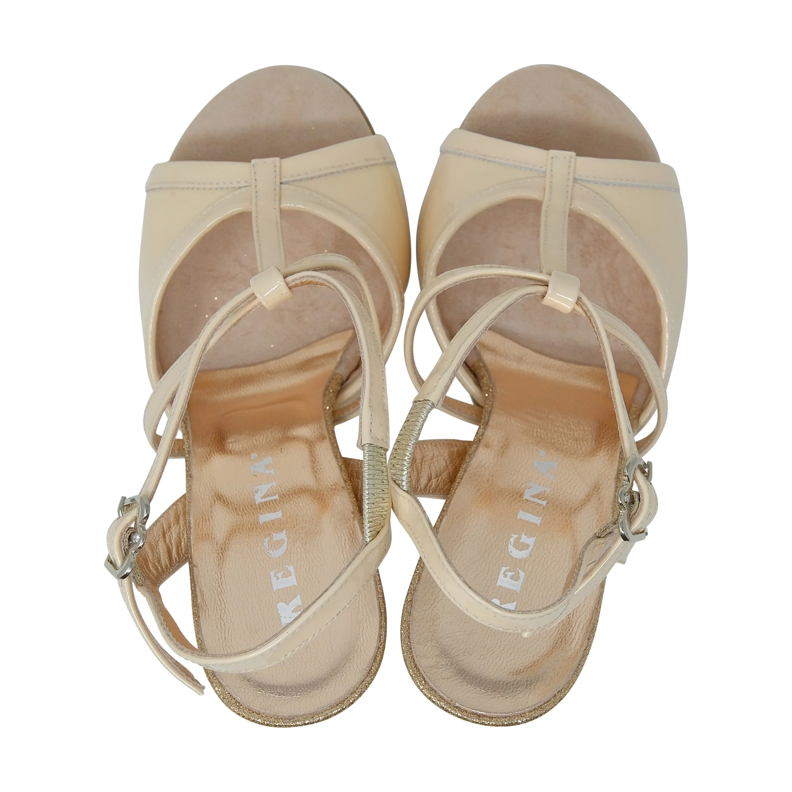 Oriental Pearl – Cream Patent w/ Gold Glittery Heel - Image 5