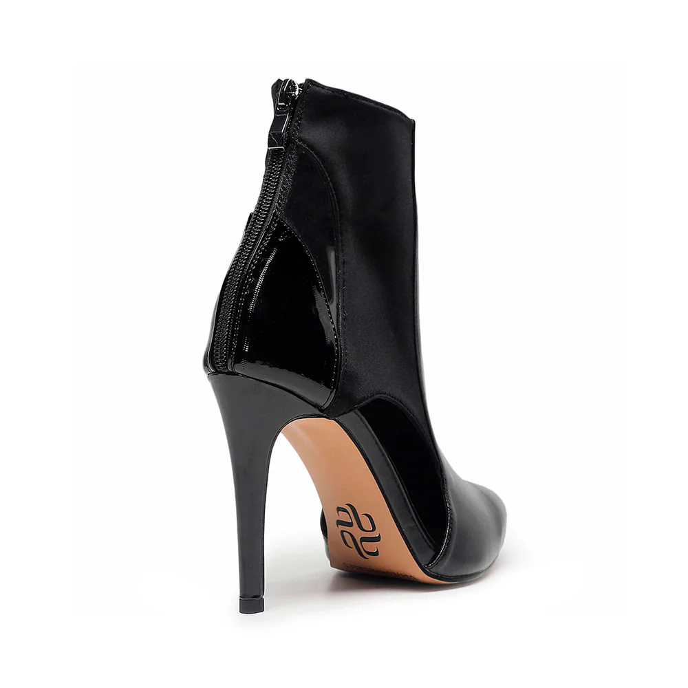 Overcome - Black Closed Toe Vegan Cutout Dance Bootie (Street Sole) - Image 3