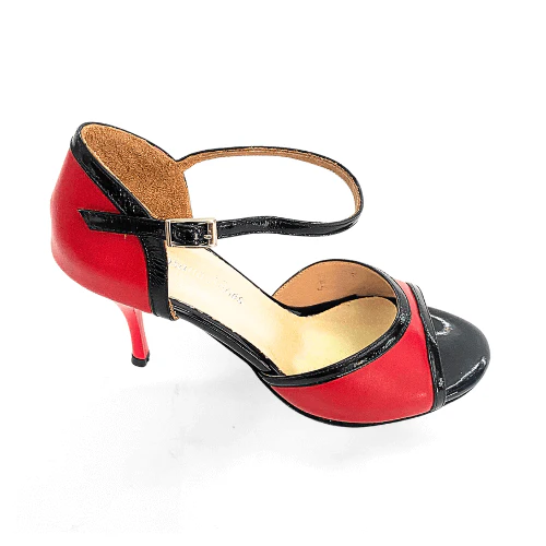 Pasional - Red & Black Classic Leather Tango Shoes - Image 3