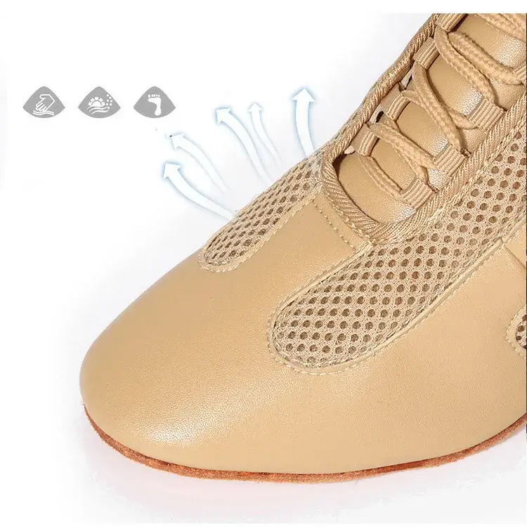 Flex Practice Soft Nude Latin Dance Shoes – 1.5'' Heel with Suede Sole - Image 4