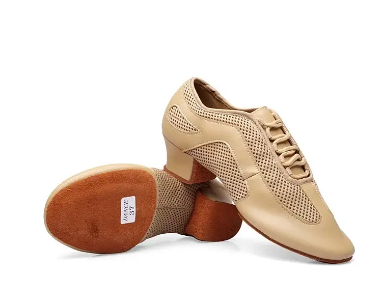 Flex Practice Soft Nude Latin Dance Shoes – 1.5'' Heel with Suede Sole - Image 8