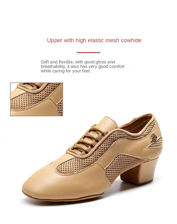 Flex Practice Soft Nude Latin Dance Shoes – 1.5'' Heel with Suede Sole - Image 9