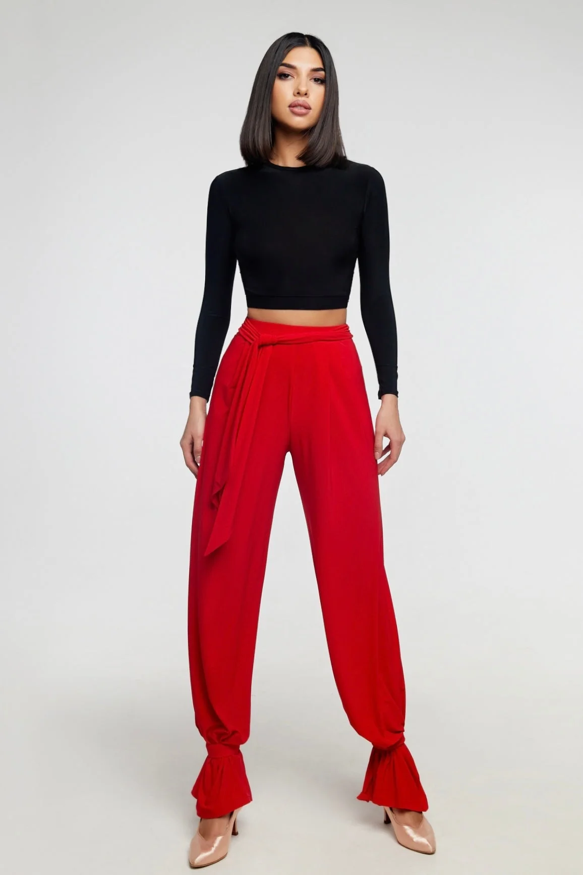 Red ankle straps for trousers - Image 2