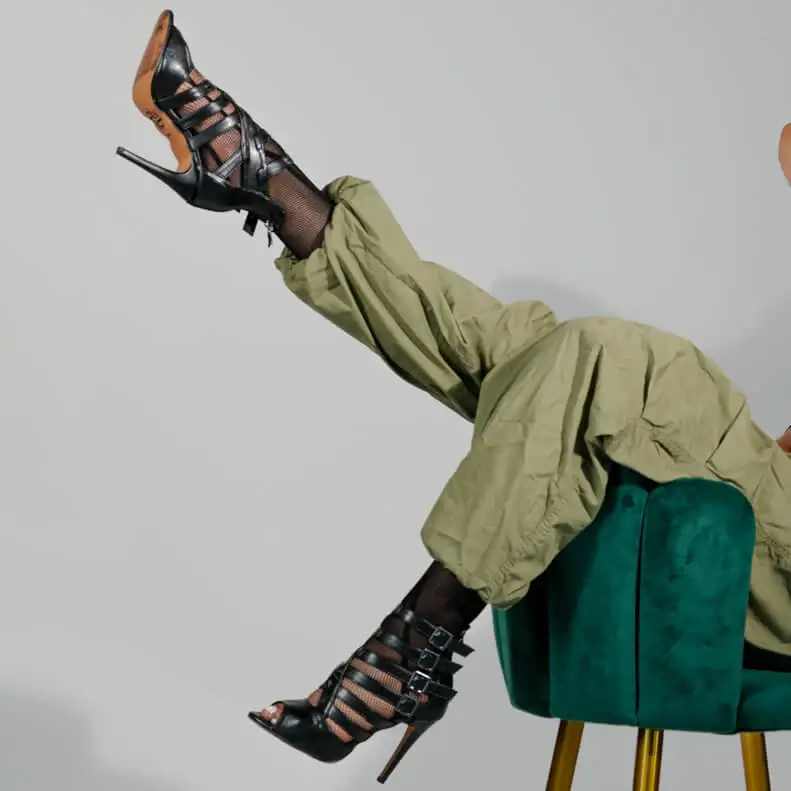 Rene Vegan Strappy Heel Sandal Latin Dance Shoes (Street Sole) - Image 3