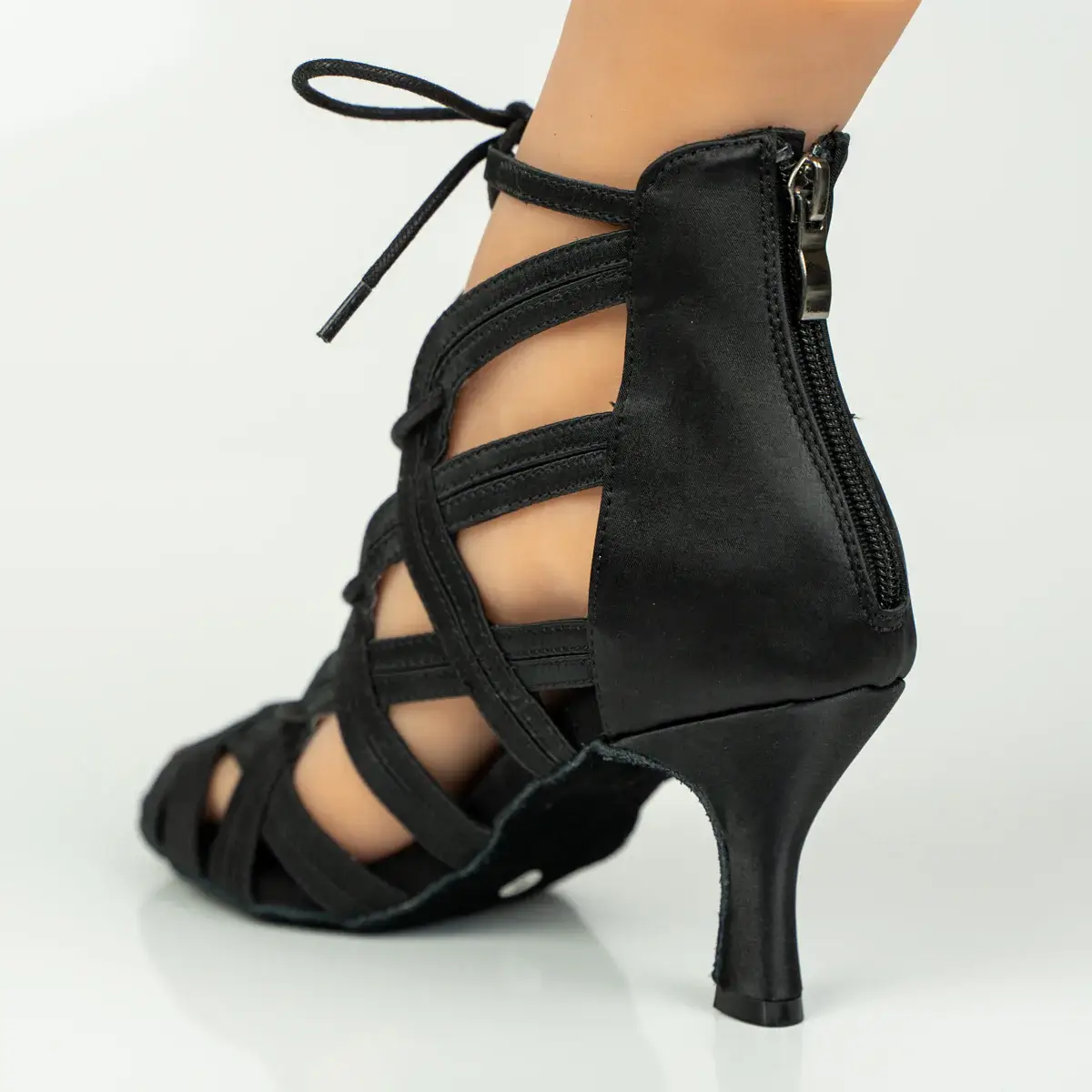 Rita - Lace-Up Salsa Bachata Latin Dance Shoes (Suede Sole) - Image 5