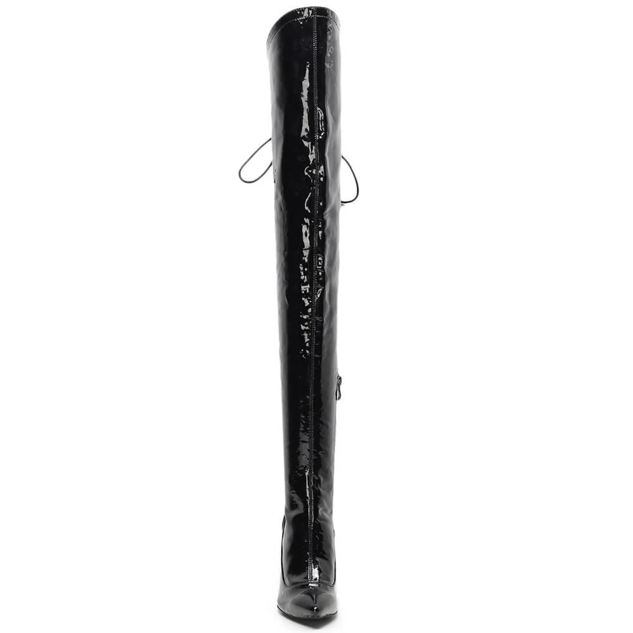 Savage Thigh High - By Kiira Harper - Closed Pointed Toe Wet Look Dance Boots (Street Sole) - Image 5