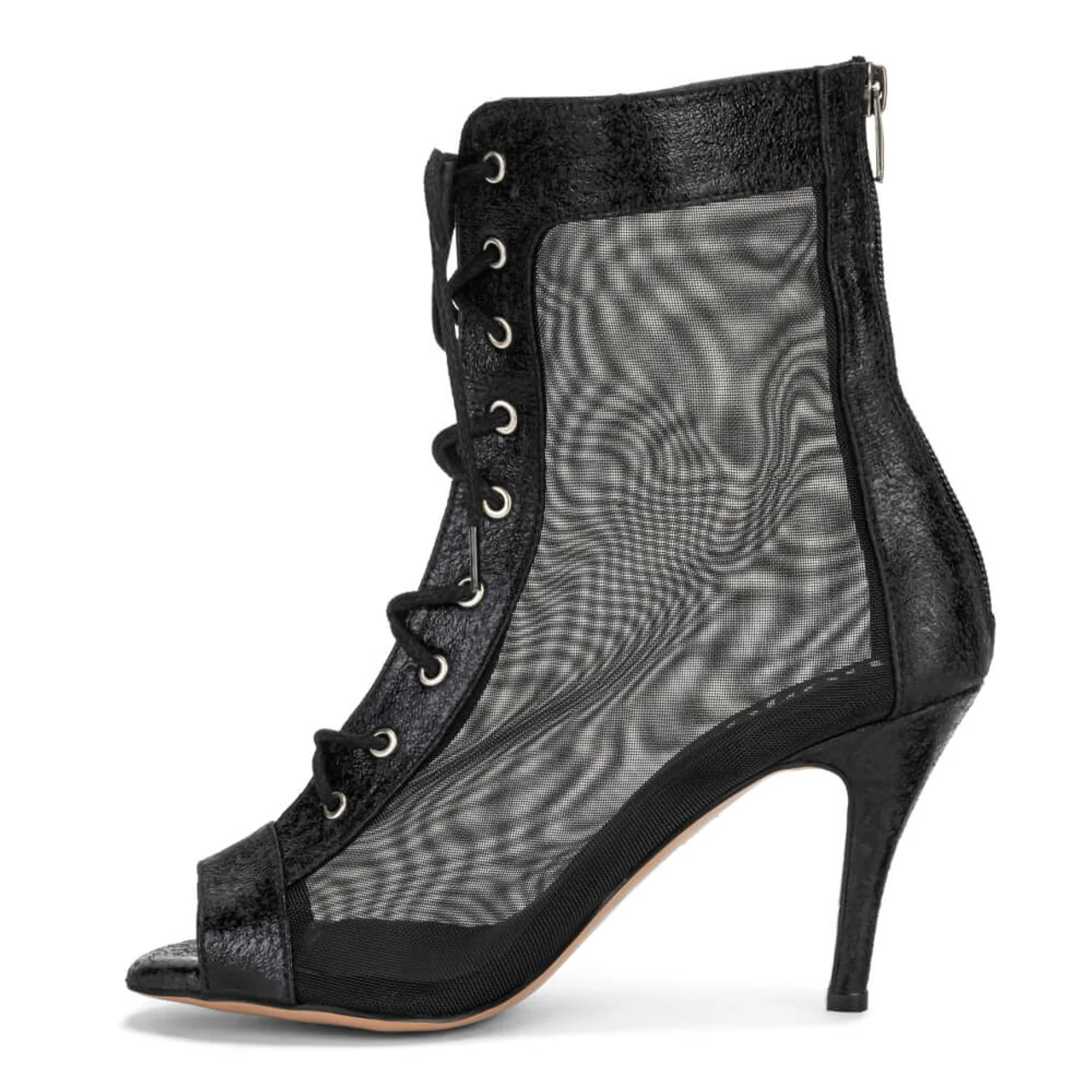 Savanna - Mesh Lace Up Dance Booties (Street Sole) - Image 4