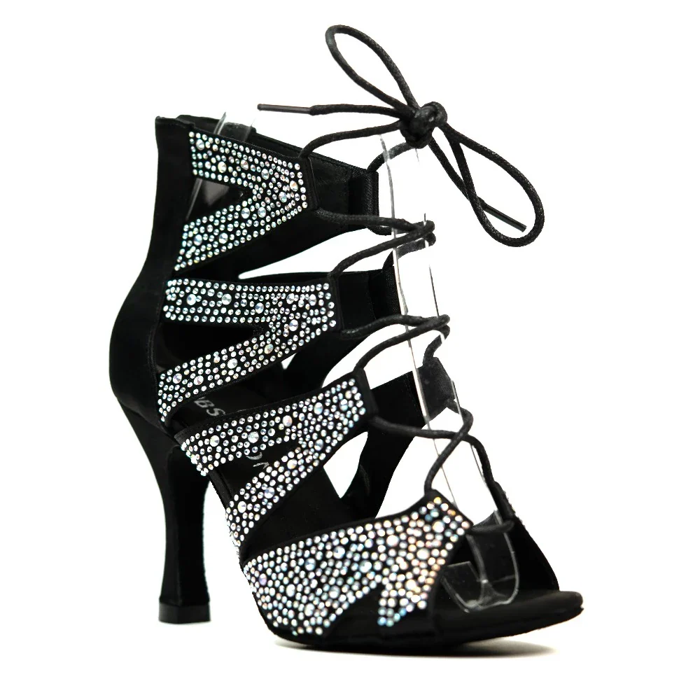 Selena - Adjustable Crystal Dance Bootie (Suede Sole) - Image 2