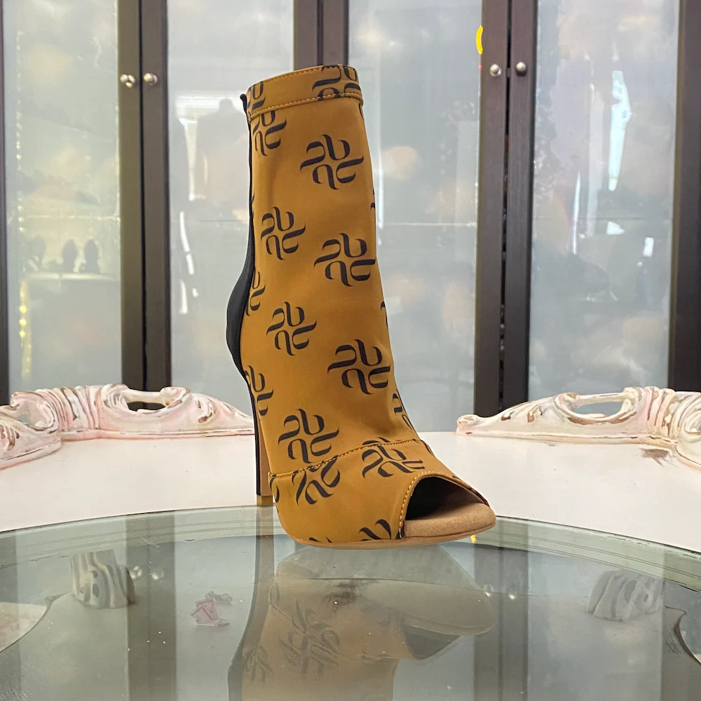 Shabina Logo - Stretch Lycra Sock Dance Booties (Street Sole) - Image 2
