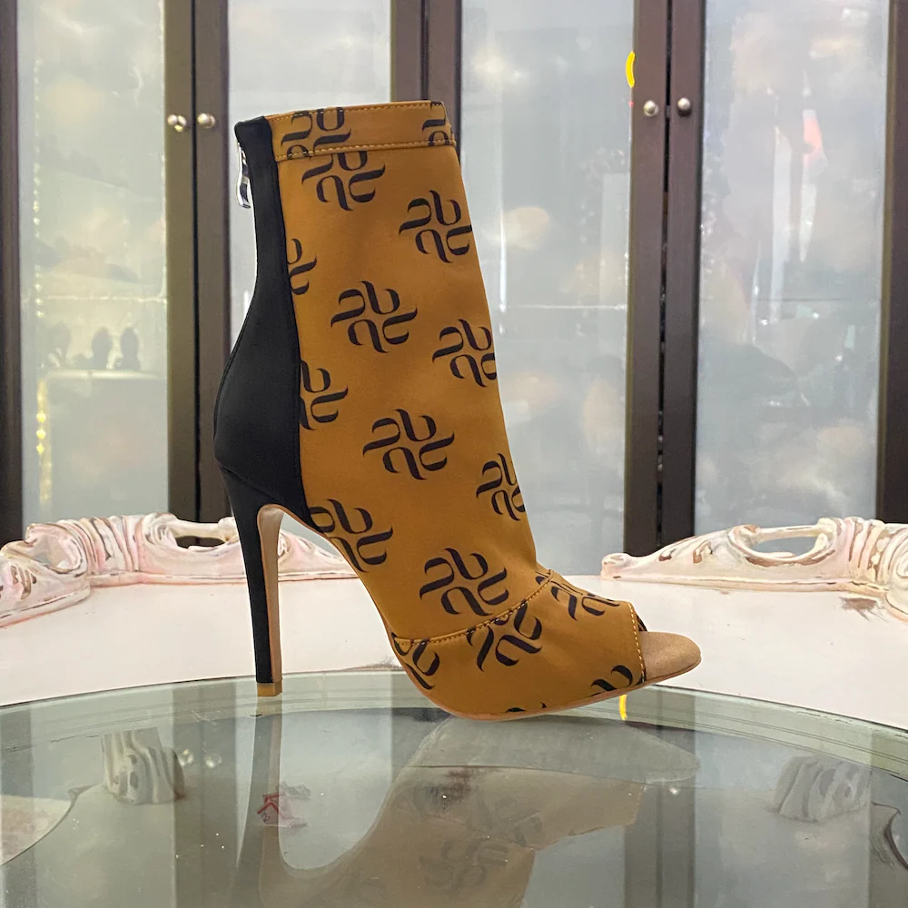 Shabina Logo - Stretch Lycra Sock Dance Booties (Street Sole) - Image 4