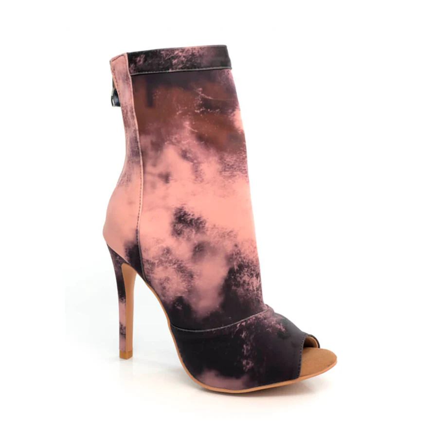 Shabina Tie Dye - Stretch Lycra Sock Dance Booties (Street Sole)