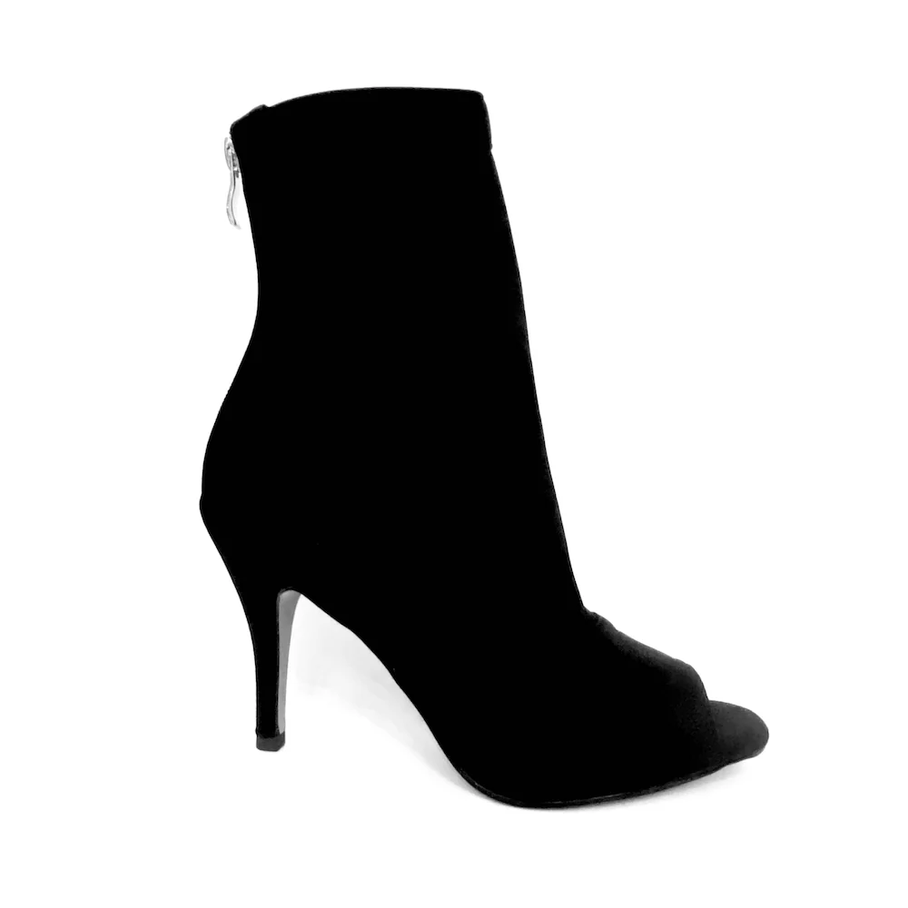 Shabina Solid Color - Stretch Lycra Sock Dance Booties (Suede Sole) - Image 3