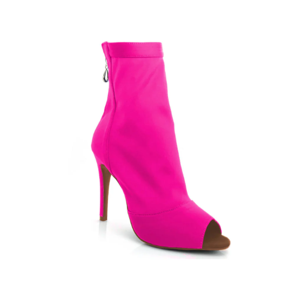 Shabina Solid Color - Stretch Lycra Sock Dance Booties (Suede Sole) - Image 5