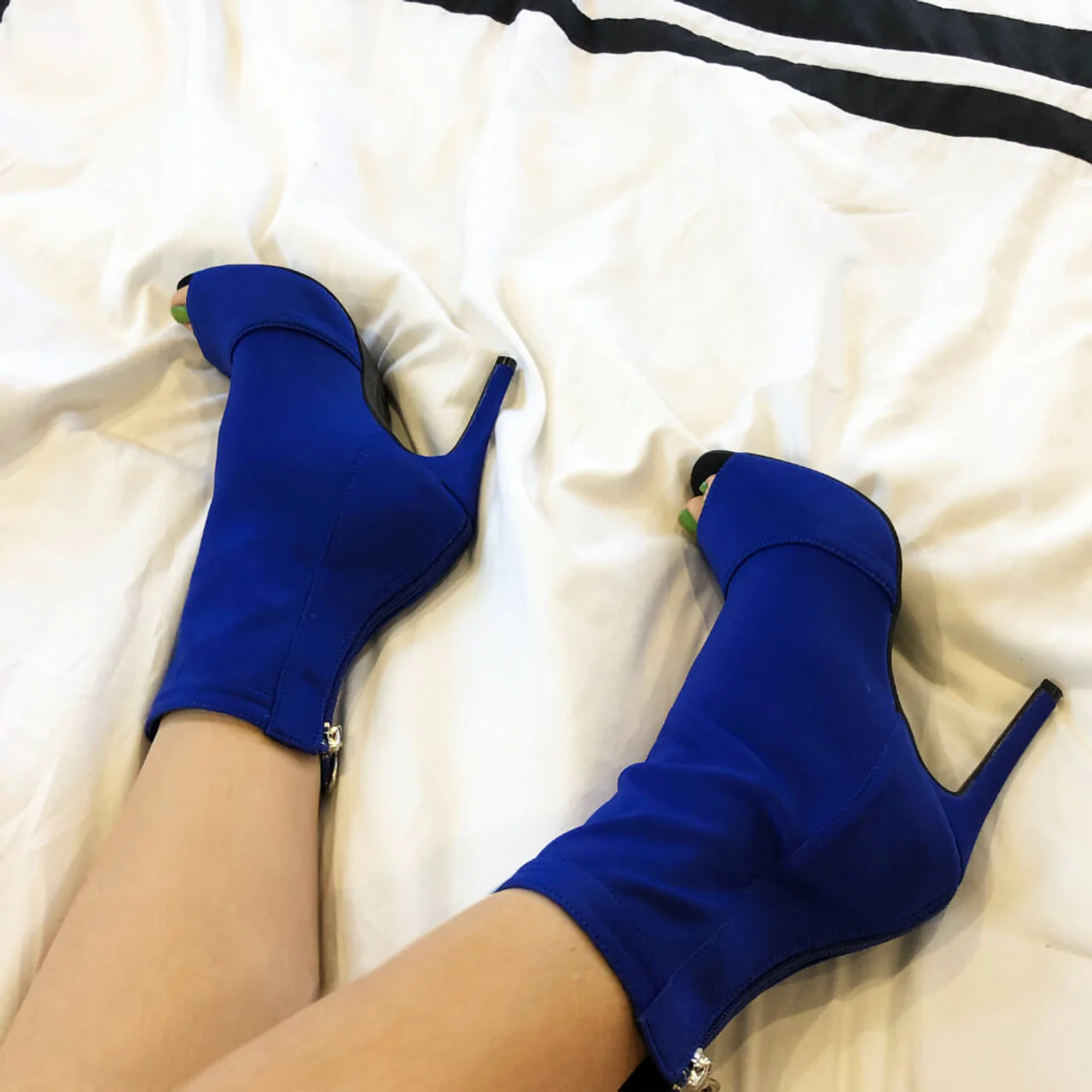 Shabina Solid Color - Stretch Lycra Sock Dance Booties (Suede Sole) - Image 8