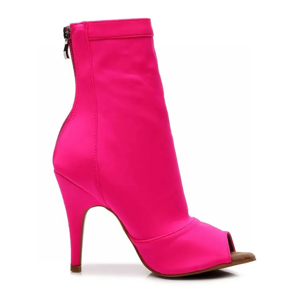 Shabina Solid Color (Vegan) - Stretch Lycra Sock Dance Booties (Street Sole) - Image 2