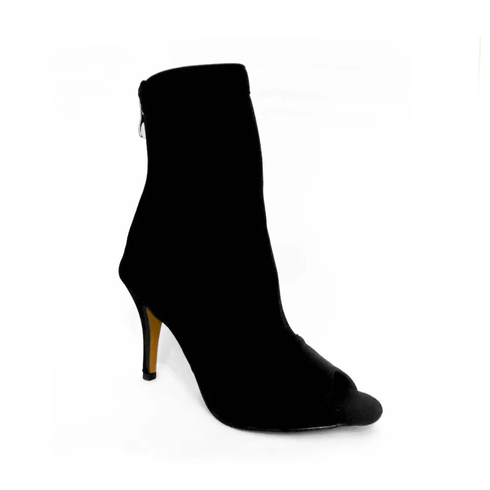 Shabina Solid Color (Vegan) - Stretch Lycra Sock Dance Booties (Street Sole) - Image 6