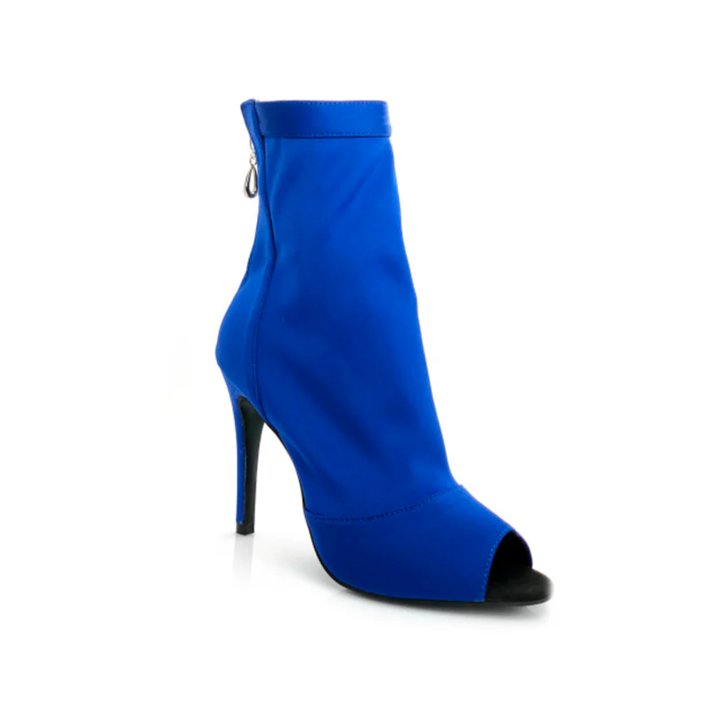 Shabina Solid Color (Vegan) - Stretch Lycra Sock Dance Booties (Street Sole) - Image 7