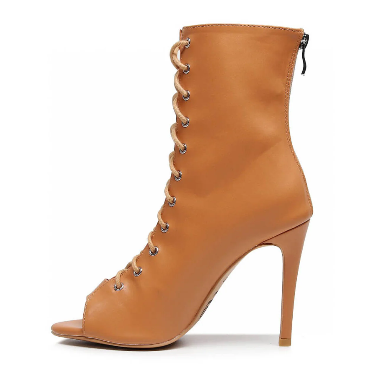 Sofiya True Nudes - Shade 4 Open Toe Latin Dance Bootie (Street Sole) - Image 3