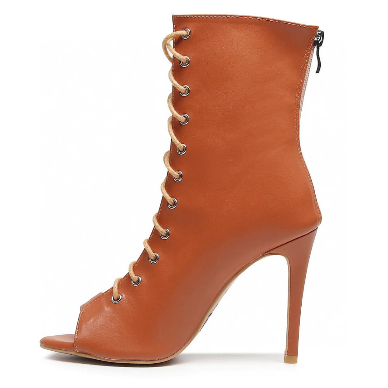 Sofiya True Nudes - Shade 5 Open Toe Latin Dance Bootie (Street Sole) - Image 3