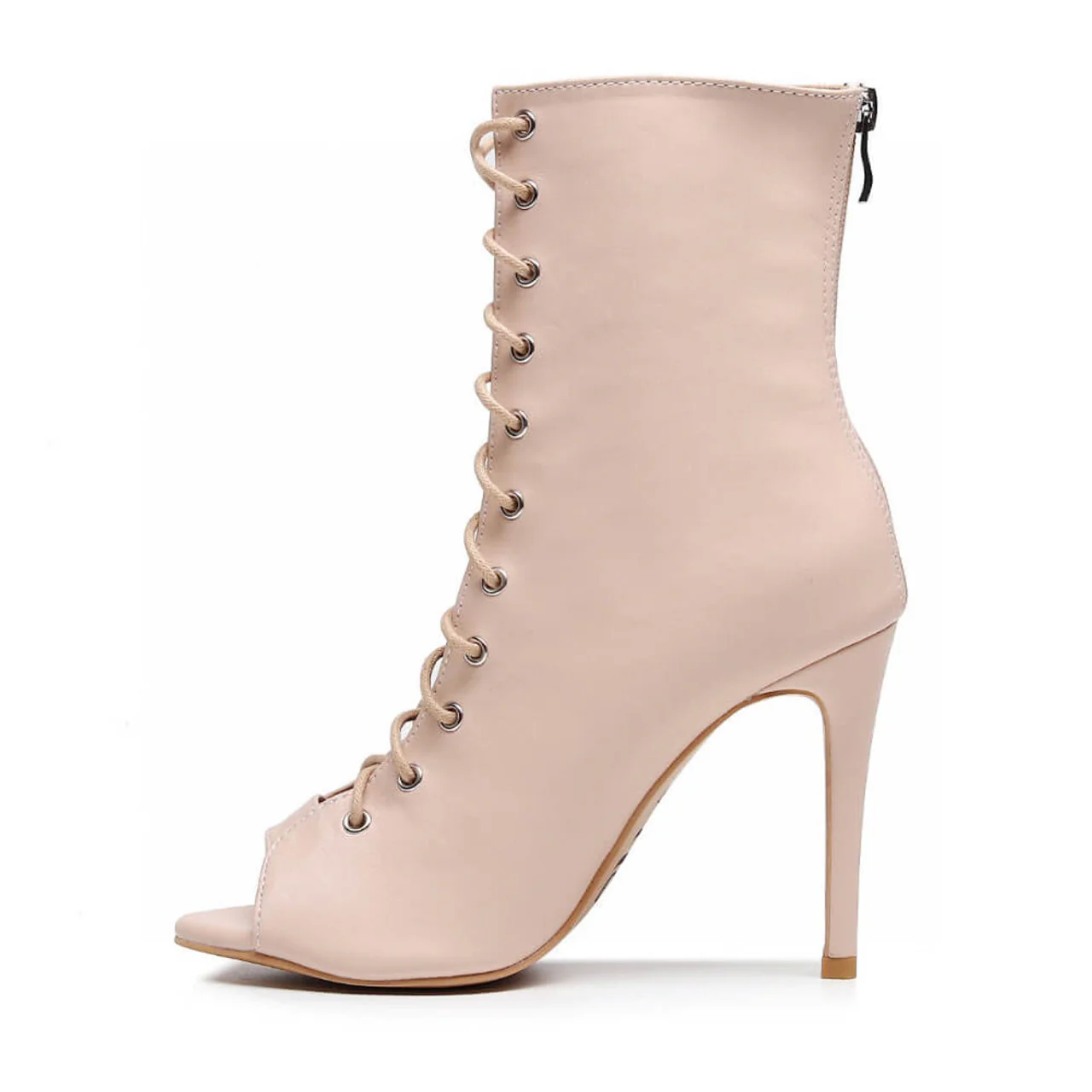 Sofiya True Nudes - Shade 2 Open Toe Latin Dance Bootie (Street Sole) - Image 3