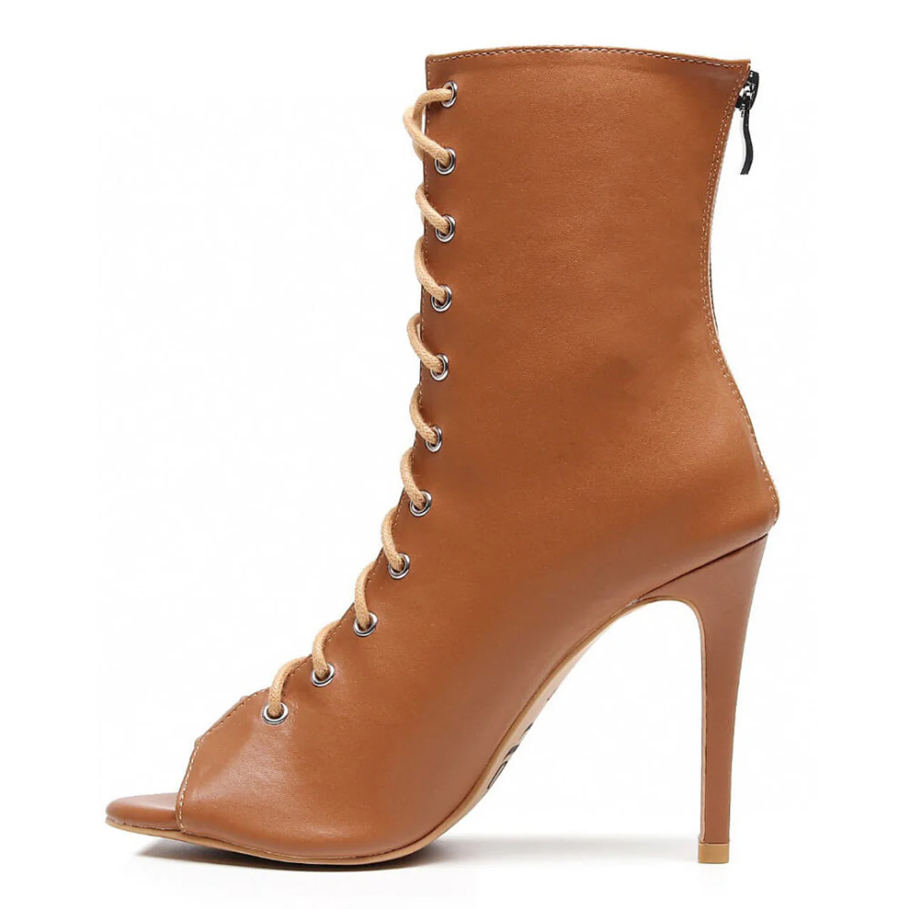 Sofiya True Nudes - Shade 6 Open Toe Latin Dance Bootie (Street Sole) - Image 3