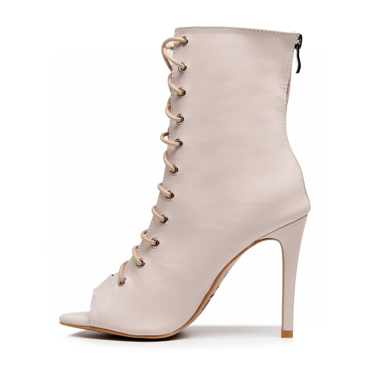 Sofiya True Nudes - Shade 1 Open Toe Latin Dance Bootie (Street Sole) - Image 3